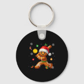 Gingerbread Playing Softball Christmas Player Kids Sleutelhanger (Voorkant)