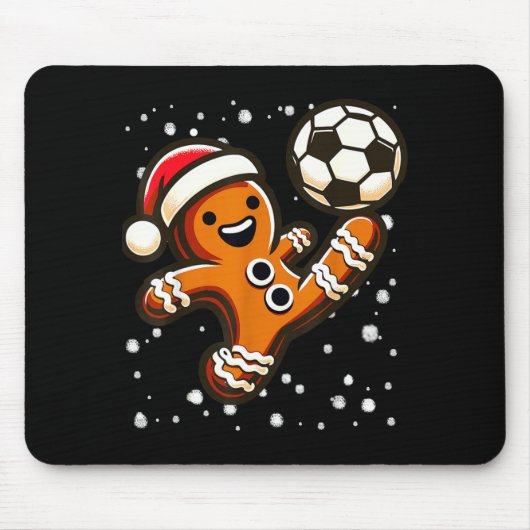 Gingerbread Plays Soccer Bicycle Kick, Cookie Chri Muismat (Voorkant)