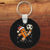 Gingerbread Plays Soccer Bicycle Kick, Cookie Chri Sleutelhanger (Voorkant)