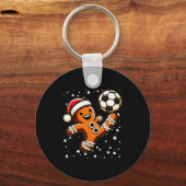Gingerbread Plays Soccer Bicycle Kick, Cookie Chri Sleutelhanger (Voorkant)