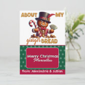 Gingerbread Pooier Grappige Kerstcadeaukaarthouder Kaart (Staand voorkant)