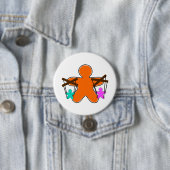 Gingerbread Puppet Master Controlling Characters Ronde Button 7,6 Cm (In situ)