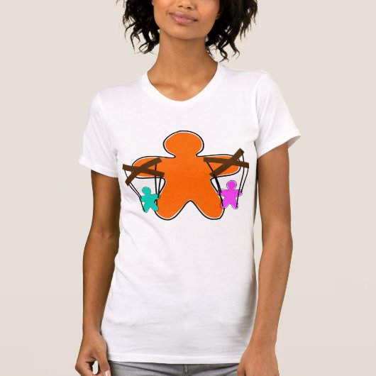 Gingerbread Puppet Master Controlling Characters T-shirt (Voorkant)