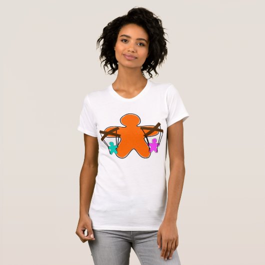 Gingerbread Puppet Master Controlling Characters T-shirt (Voorkant volledig)