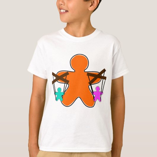 Gingerbread Puppet Master Controlling Characters T-shirt (Voorkant)