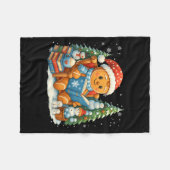 Gingerbread Reading Book Lovers Christmas Bookworm Fleece Deken (Voorkant (Horizontaal))