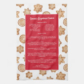 Gingerbread Recept Sweet Christmas Keepsake Gift Theedoek (Verticaal)