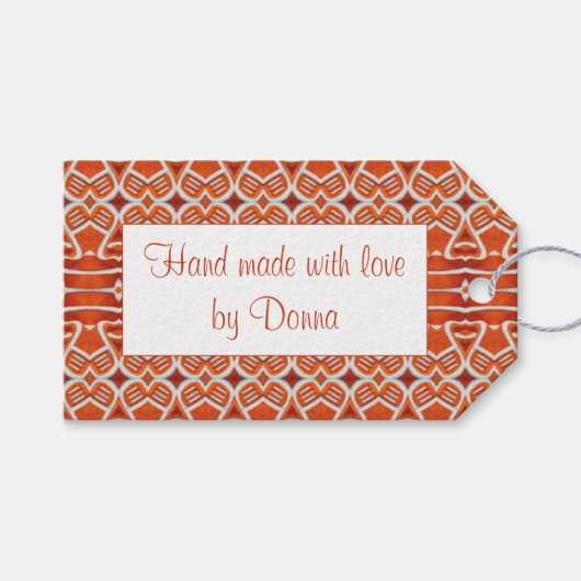 GINGERBREAD Rechthoek "Met de Hand Gemaakt" Labels Cadeaulabel (Voorkant (Horizontaal))