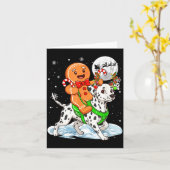 Gingerbread Ridding Dalmatian Reindeer Christmas B Kaart (Gele Bloem)