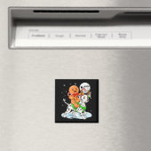 Gingerbread Ridding Dalmatian Reindeer Christmas B Magneet (Insitu (Vaatwasser))