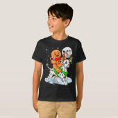 Gingerbread Ridding Dalmatian Reindeer Christmas B T-shirt (Voorkant volledig)