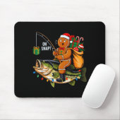 Gingerbread Riding B Fish Christmas Fishing Xmas P Muismat (Met muis)