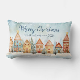 Gingerbread Rij Huizen Kerstmis Kussen