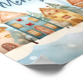 Gingerbread Row Huizen Kerst Poster (Hoek)