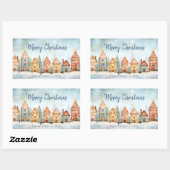 Gingerbread Row Huizen Kerst sticker (Vel)