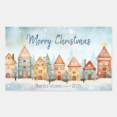Gingerbread Row Huizen Kerst sticker (Voorkant)
