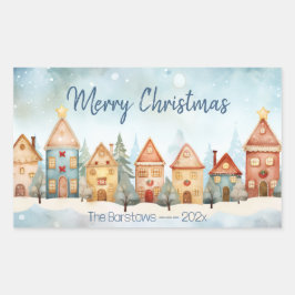 Gingerbread Row Huizen Kerst sticker