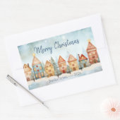 Gingerbread Row Huizen Kerst sticker (Envelop)