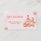 Gingerbread Roze Baby shower Gift Registry Kaart (Voorkant)