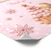 Gingerbread Roze Baby shower Luier Raffle Sign Poster (Hoek)