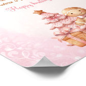 Gingerbread Roze Baby shower Pacifier Hunt Game Poster (Hoek)