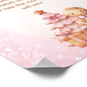 Gingerbread Roze Baby shower Zeg niet Baby Game Poster (Hoek)