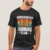 Gingerbread Running Team Candy Cane Cookie Gingerb T-shirt (Voorkant)