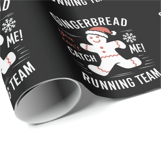 Gingerbread Running Team Christmas Humor Cadeaupapier (Rol Hoek)