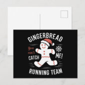 Gingerbread Running Team Christmas Humor Feestdagenkaart (Voorkant / Achterkant)
