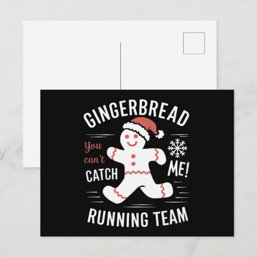 Gingerbread Running Team Christmas Humor Feestdagenkaart (Voorkant / Achterkant)