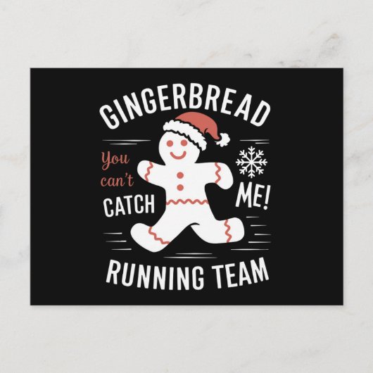 Gingerbread Running Team Christmas Humor Feestdagenkaart (Voorkant)