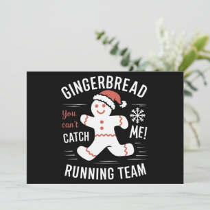 Gingerbread Running Team Christmas Humor Feestdagenkaart