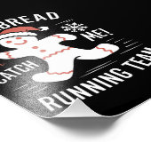 Gingerbread Running Team Christmas Humor Foto Afdruk (Hoek)
