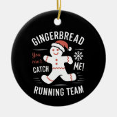 Gingerbread Running Team Christmas Humor Keramisch Ornament (Voorkant)