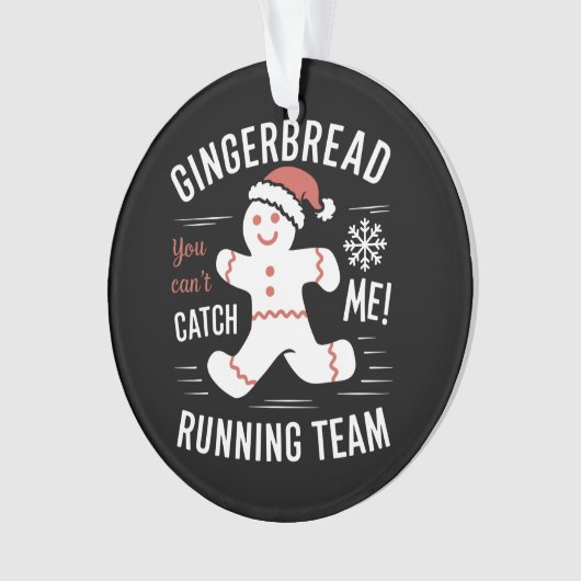 Gingerbread Running Team Christmas Humor Ornament (voorkant)
