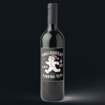 Gingerbread Running Team Christmas Humor Wijn Etiket<br><div class="desc">Gingerbread Running Team Christmas Humor</div>