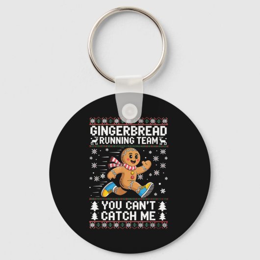 Gingerbread Running Team Christmas Run Runner Funn Sleutelhanger (Voorkant)