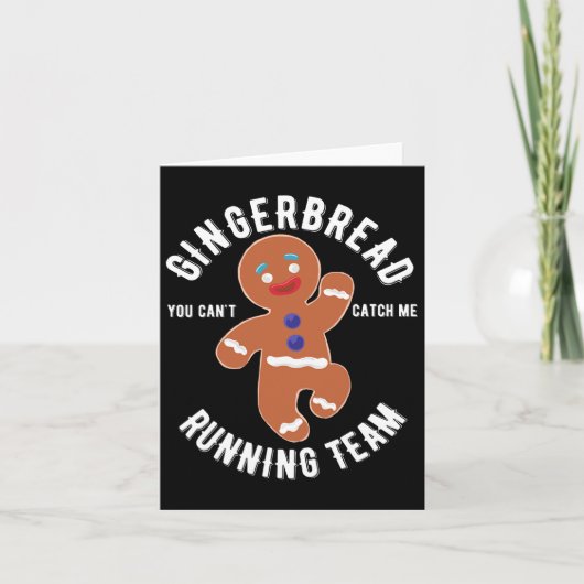 Gingerbread Running Team Fun Gingerbread Kerstmis Kaart (Voorkant)