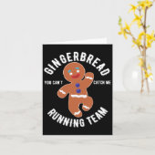 Gingerbread Running Team Fun Gingerbread Kerstmis Kaart (Gele Bloem)