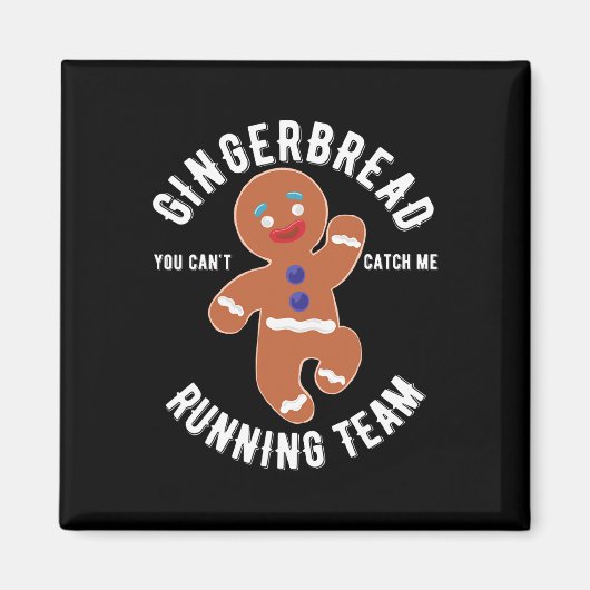 Gingerbread Running Team Fun Gingerbread Kerstmis Magneet (Voorkant)