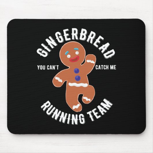 Gingerbread Running Team Fun Gingerbread Kerstmis Muismat (Voorkant)