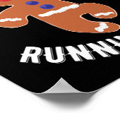 Gingerbread Running Team Fun Gingerbread Kerstmis Poster (Hoek)