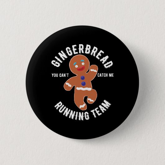 Gingerbread Running Team Fun Gingerbread Kerstmis Ronde Button 5,7 Cm (Voorkant)