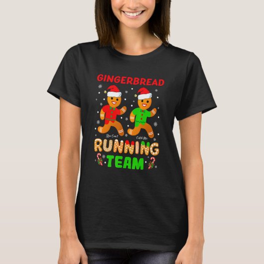 Gingerbread Running Team Gingerbread Cookie Christ T-shirt (Voorkant)
