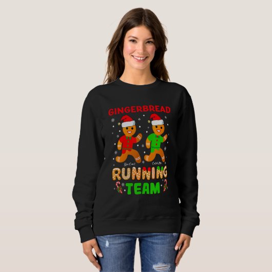 Gingerbread Running Team Gingerbread Cookie Christ Trui (Voorkant volledig)