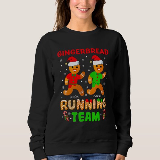 Gingerbread Running Team Gingerbread Cookie Christ Trui (Voorkant)