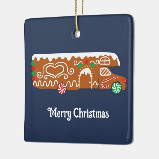 Gingerbread RV Klasse C Camper Foto Kerstmis Keramisch Ornament (Links)