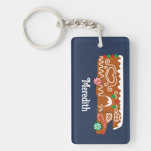 Gingerbread RV Klasse C Camper Foto Kerstmis Sleutelhanger (Voorkant)