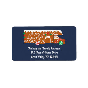 Gingerbread RV Klasse C Camper Kerstmis Etiket