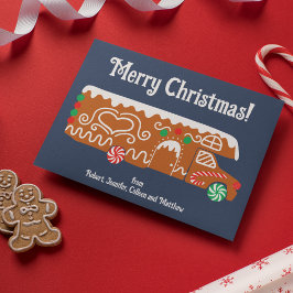 Gingerbread RV Klasse C Camper Kerstmis Feestdagenkaart